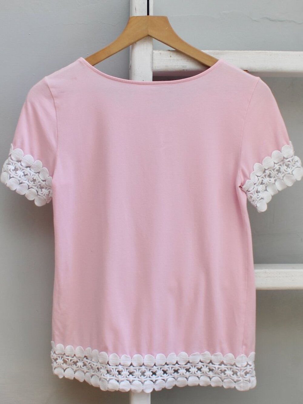 Lilly Pulitzer Hayes Top Pink White Cotton Blend Women's Size Small - Picture 3 of 8
